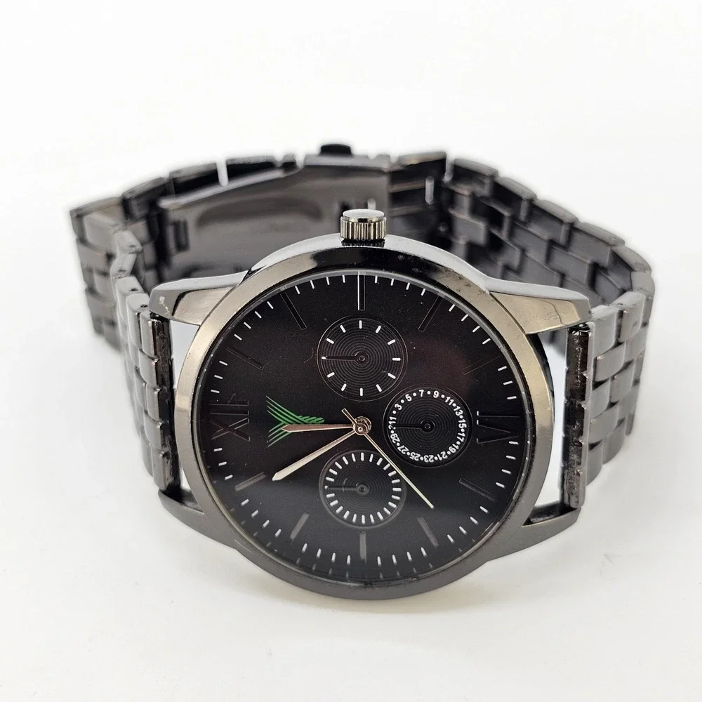 Men's Analog Watch 42MM Black Dial Black Bracelet Band 8